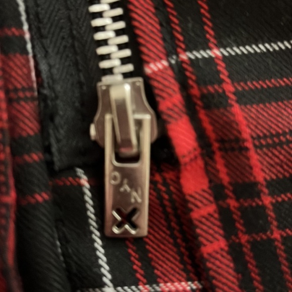 Down from $240TRIPP midi skirt plaid w/pockets, snaps, zippers, pleats, grommets - Picture 5 of 16